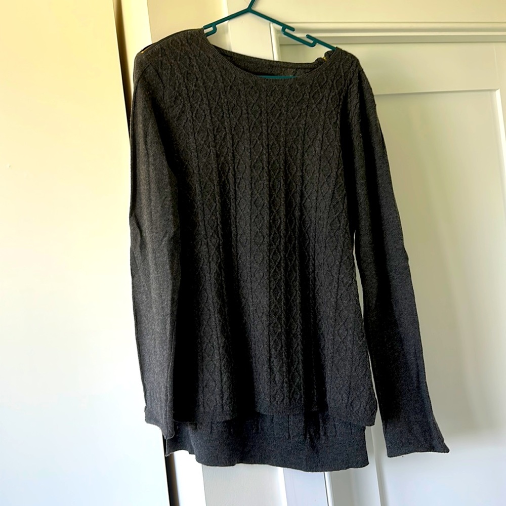 Zadig and Voltaire knit sweater with leather lined shoulder zippers